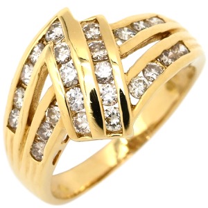 リング 指輪 ダイヤリング K18YG ゴールド 中古