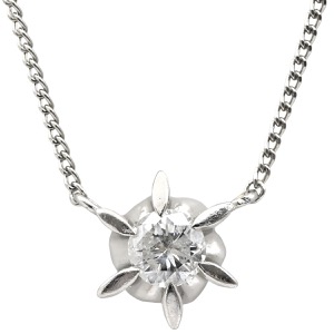 ネックレス ダイヤペンダント Pt850 シルバー 1P 1粒  中古