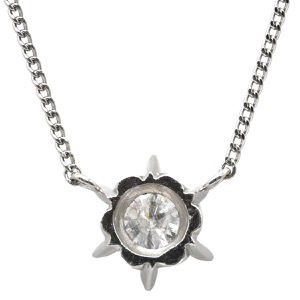 ネックレス ダイヤペンダント Pt850 シルバー 1P 1粒  中古
