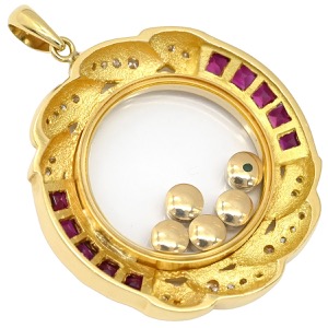 ペンダントトップ マルチカラー K18YG ゴールド 中古