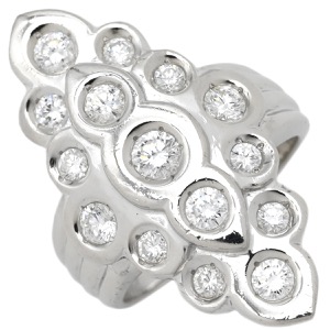 リング 指輪 ダイヤリング Pt900 シルバー 中古