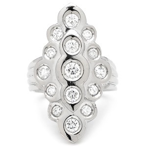 リング 指輪 ダイヤリング Pt900 シルバー 中古