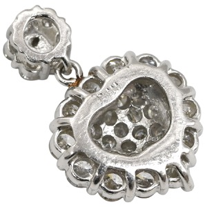 ペンダントトップ ハートモチーフ ダイヤモンド トップ Pt900 シルバー 中古