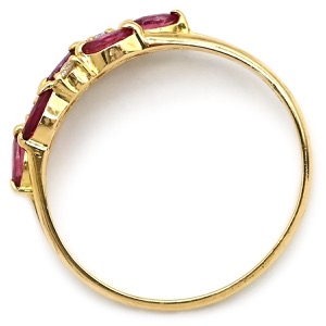 リング 指輪 ルビー ダイヤリング K18YG ゴールド レッド 赤   中古