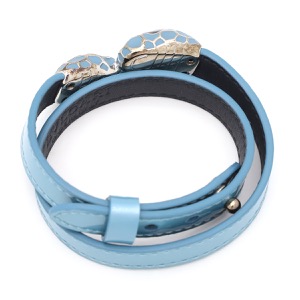 ブルガリ ブレスレット セルペンティ フォーエバー レザー ブレス レザー ブルー 水色 スネーク 蛇 中古