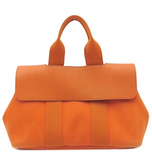 エルメス ハンドバッグ ヴァルパライソ PM  トワルシェブロン オレンジ 中古