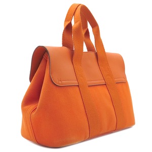 エルメス ハンドバッグ ヴァルパライソ PM  トワルシェブロン オレンジ 中古