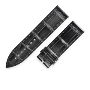 フランクミュラー 腕時計パーツ 純正 ロングアイランド 1000用 クロコバンド クロコダイル ブラック 新品未使用 替え ベルト シャイニー 艶有り 22mm ブラック  中古