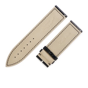 フランクミュラー 腕時計パーツ 純正 ロングアイランド 1000用 クロコバンド クロコダイル ブラック 新品未使用 替え ベルト シャイニー 艶有り 22mm ブラック  中古