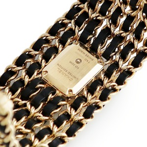 シャネル プルミエール カフ M LIMITED EDITION H9861 K18イエローGP ゴールド ブラック クオーツ