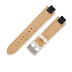 ルイヴィトン 腕時計パーツ 純正 クロコバンド クロコダイル ホワイト 替え ベルト 純正SS製尾錠付き 18mm ホワイト 白 シャイン 艶有り  中古