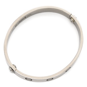 カルティエ ブレスレット LOVE ラブブレス 旧型 K18WG シルバー #16 750WG 18K 18金 バングル 中古