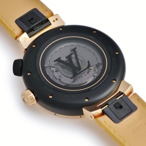 ルイヴィトン タンブール ストリート ダイバー ブラックブレイズ QA123Z K18PG×SS コンビ 黒 自動巻き