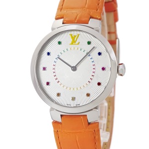 ルイヴィトン タンブール スリム MM レインボー QA159Z モノグラム ギヨシェ カラフル クオーツ