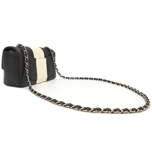 シャネル ショルダーバッグ マトラッセ20 レザー ブラック 黒 チェーンショルダー バイカラー 中古