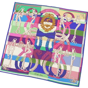 エルメス ストール ショール カレ140 CARRE カレジェアン カシミヤ マルチカラー 【Della Cavalleria /デッラ カヴァッレリア】 中古