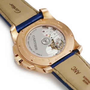 カルティエ カリブル ドゥ カルティエ WF100013 K18PG無垢 純正ダイヤ スモールセコンド デイト 青針 自動巻き