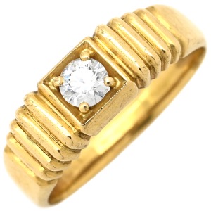 リング 指輪 ダイヤリング K18YG ゴールド 1P 1粒  中古