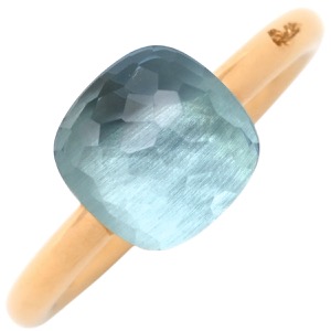 ポメラート リング 指輪 ヌード リング K18YG ブルー #53 Au750 18K 18金 YG ヌードプチ  PAB4030 中古