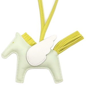 エルメス バッグチャーム ロデオPM ペガサス マルチカラー 薄緑 黄緑 白  中古