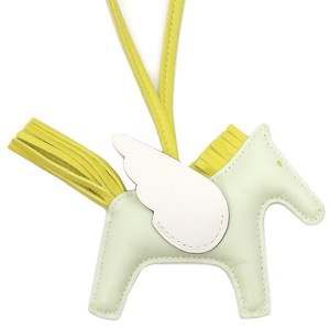 エルメス バッグチャーム ロデオPM ペガサス マルチカラー 薄緑 黄緑 白  中古