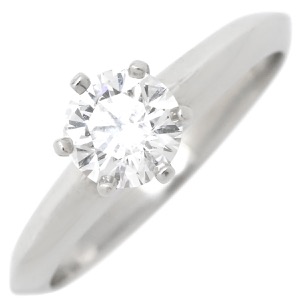 ティファニー リング 指輪 ソリティア Pt950 シルバー T&Co. プラチナム 1P 1石 1粒 ダイヤ エンゲージ ブライダル  中古
