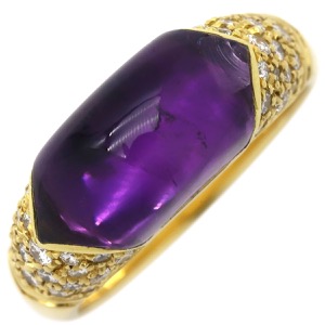 ブルガリ リング 指輪 チェルティカ アメジスト ダイヤ K18YG ゴールド 18K YG 750 18金 中古
