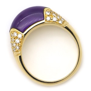 ブルガリ リング 指輪 チェルティカ アメジスト ダイヤ K18YG ゴールド 18K YG 750 18金 中古