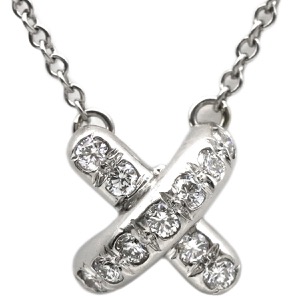 ティファニー ネックレス クロスステッチ ダイヤ Pt950 シルバー PT950  中古