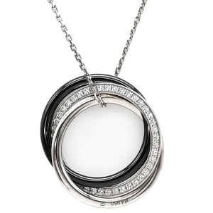 カルティエ ネックレス トリニティ K18WG シルバー 18金 750 3連  中古