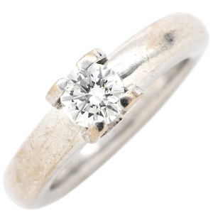 カルティエ リング 指輪 Cドゥ ソリテール K18WG シルバー #51(JP11) 1粒 1石  中古