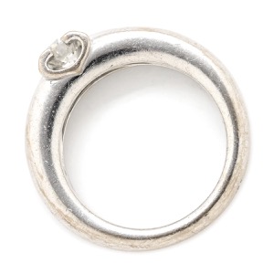 カルティエ リング 指輪 Cドゥ ソリテール K18WG シルバー #51(JP11) 1粒 1石  中古