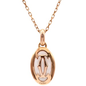 カルティエ ネックレス ロゴ ドゥーブルC K18PG ゴールド 750PG K18 18金  中古