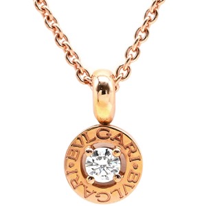 ブルガリ ネックレス ブルガリブルガリ K18PG ゴールド Au750 18K 18金 ペンダント 1P 一粒 1石 ダイヤ チェーン 340017 CL853337 中古