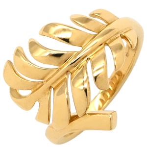 シャネル リング 指輪 プリュム ドゥ シャネル K18YG ゴールド #49(JP9) 750AU リーフ モチーフ J10176 中古