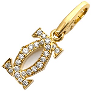 カルティエ ペンダントトップ 2Cチャーム ダイヤ K18YG ゴールド ネックレストップ 750 18K 18金  B3010200 中古