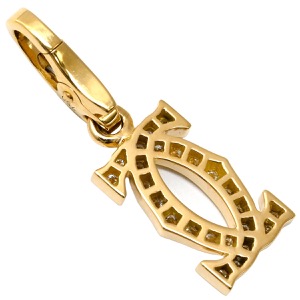 カルティエ ペンダントトップ 2Cチャーム ダイヤ K18YG ゴールド ネックレストップ 750 18K 18金  B3010200 中古