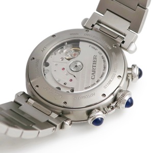 カルティエ パシャ ドゥ カルティエ WSPA0039 ダークシアン クロノグラフ デイト 逆回転防止ベゼル 自動巻き