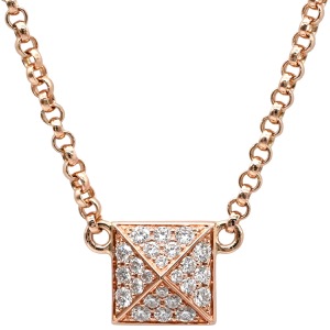 エルメス ネックレス エルメス クルー ドゥ H PM K18PG ゴールド ダイヤモンド スタッド  中古