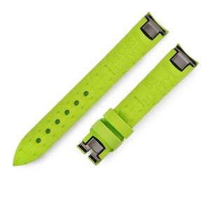 ショパール 腕時計パーツ 純正 ハッピースポーツ用 ラバーバンド ラバー グリーン 未使用 替え ベルト ストラップ 15ｍｍ イエローグリーン 黄緑  中古