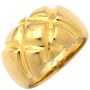 セリーヌ リング 指輪 キルティング K18YG ゴールド AU750 18K 1Pルビー  中古