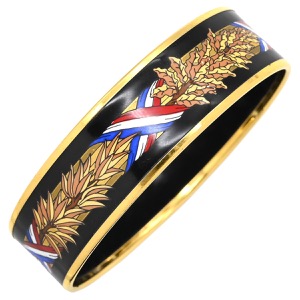 エルメス バングル エマイユ GM ブラック 黒  中古