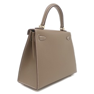 エルメス 2WAYバッグ ケリー25 外縫い ヴェルソ グレー未使用 グレージュ 緑 バイカラー  中古