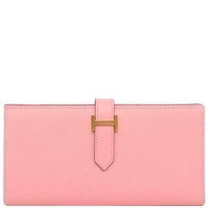 エルメス 長財布 ベアンスフレ  ヴォーエプソン ピンク 二つ折り財布  中古