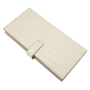 エルメス 長財布 ベアンスフレ アリゲーターマット ホワイト未使用 クロコ 二つ折り財布  中古