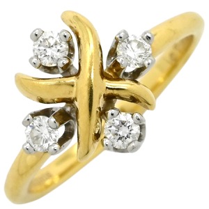 ティファニー リング 指輪 ジャン シュランバージェ  K18YG ゴールド 4Pダイヤ  中古