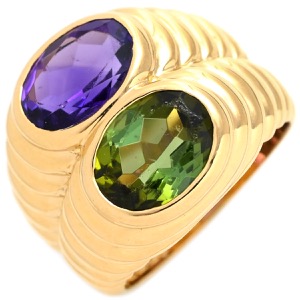 ブルガリ リング 指輪 ドッピオ バチェラート K18YG ゴールド 750 18金 18K 2カラー 中古