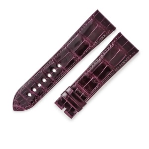 カルティエ 腕時計パーツ 純正 タンク ディヴァン用 シャイニー クロコバンド クロコダイル パープル 新品同様 替え ベルト ストラップ 24ｍｍ パープル 紫  中古