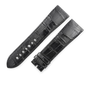 カルティエ 腕時計パーツ 純正 タンク ディヴァン用 シャイニー クロコバンド クロコダイル ブラック 替え ベルト ストラップ Dバックル用 24ｍｍ 黒  中古