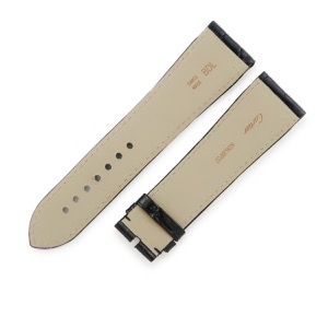 カルティエ 腕時計パーツ 純正 タンク ディヴァン用 シャイニー クロコバンド クロコダイル ブラック 替え ベルト ストラップ Dバックル用 24ｍｍ 黒  中古